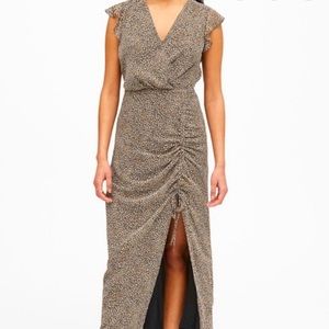 Banana Republic cheetah print ruched front dress.